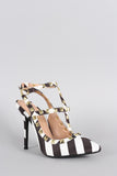 Wild Diva Lounge Pyramid Stud Caged Pointy Toe Pump