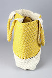 Woven Two-Tone Tote Bag