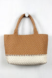 Woven Two-Tone Tote Bag