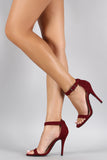 Anne Michelle Suede Open Toe Heel