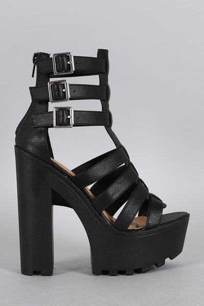 Wild Diva Lounge Strappy Gladiator Heel