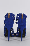 Anne Michelle Strappy Cage Cushioned Open Toe Heel