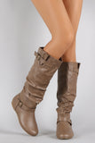 Wild Diva Lounge Cell Phone Pocket Slouchy Knee High Flat Boot