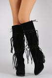 Western Knotted Fringe Over the Knee Boots