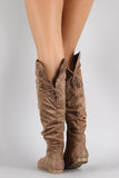 Wild Diva Lounge Slouchy Cutie Lace Up Flat Boots