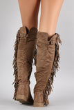 Wild Diva Lounge Western Fringe Flat Boot