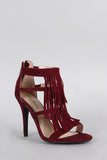 Anne Michelle Falling Fringe Open Toe Heel