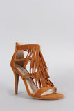 Anne Michelle Falling Fringe Open Toe Heel