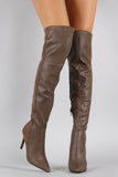 Wild Diva Lounge Half and Half Pointy Toe Stiletto Boot