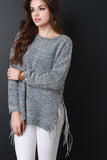 Fringe Side Knitted Sweater