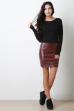 Fitted Twofer Vegan Leather Dress