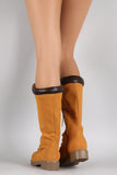 Bamboo Combat Lace Up Knee High Boots